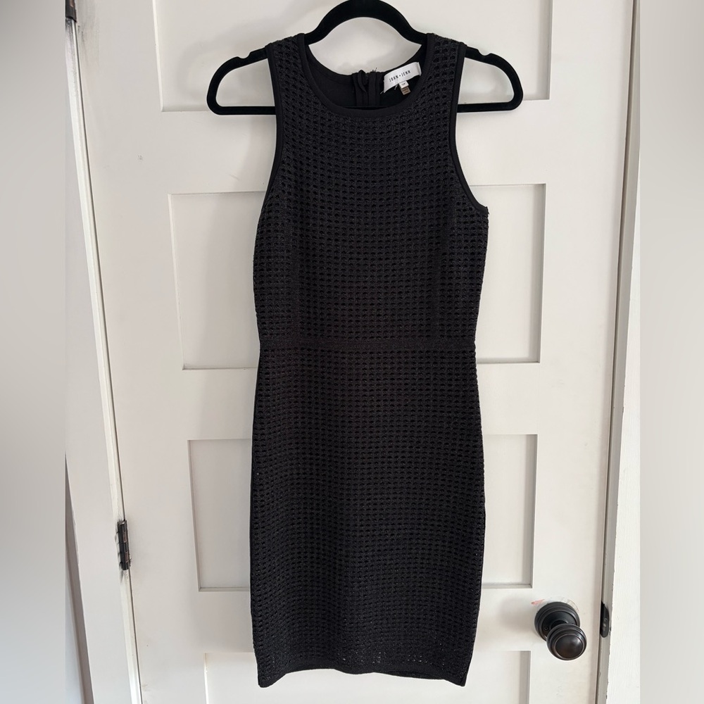 John + Jenn black knit bodycon mid dress size S